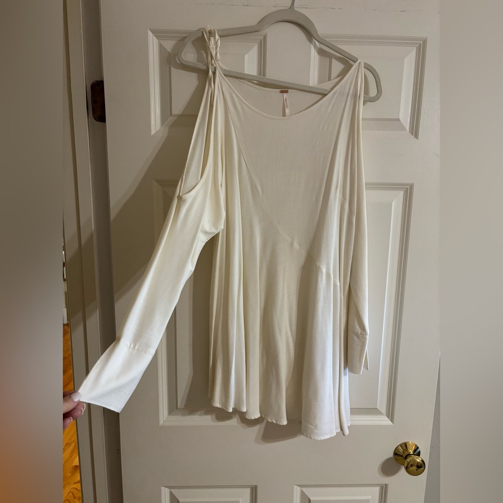 Free People Ivory Cold-Shoulder Flow Tunic